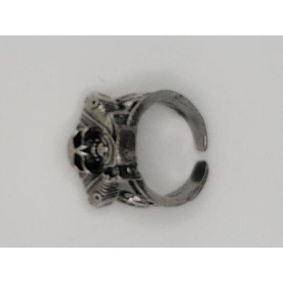 Skull And Motorcycle Engine Biker Ring Love To Ride Size 9 - Picture 7 of 7